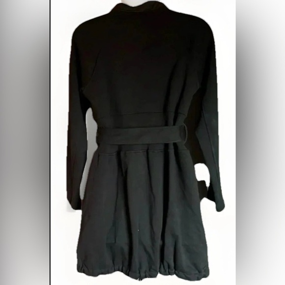 Theme Zip Up Belted Black Jacket Size M - Picture 3 of 14